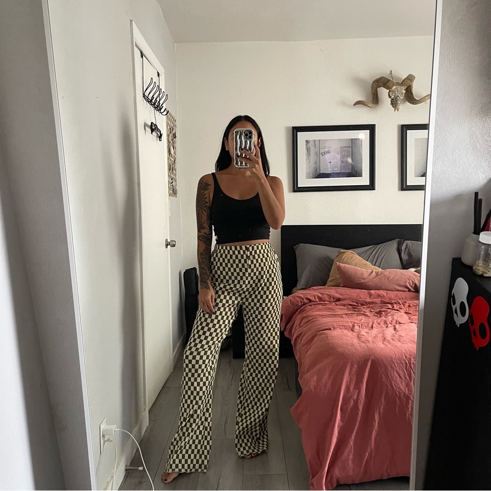 Starlow Green Checkered Pants - image 1